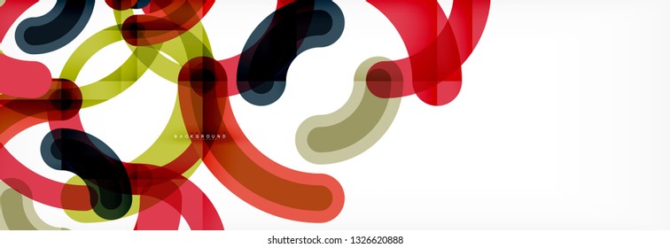 Vector outlined stroke circles composition, abstract background