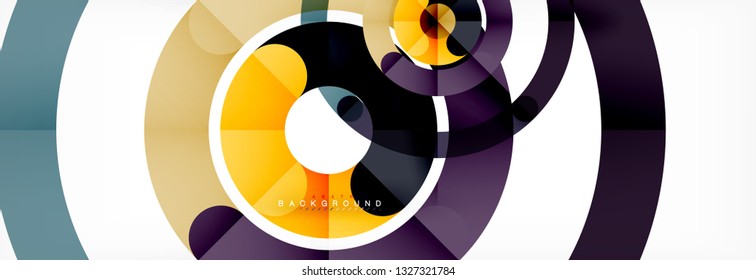 Vector outlined stroke circles composition, abstract background