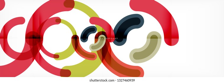 Vector outlined stroke circles composition, abstract background