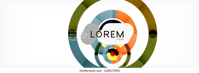 Vector outlined stroke circles composition, abstract background