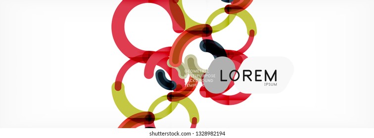 Vector outlined stroke circles composition, abstract background