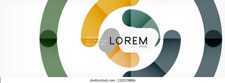 Vector outlined stroke circles composition, abstract background