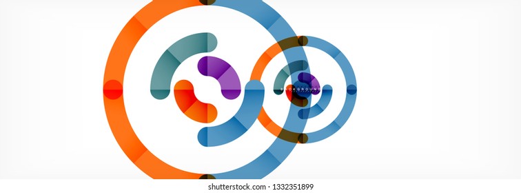 Vector outlined stroke circles composition, abstract background