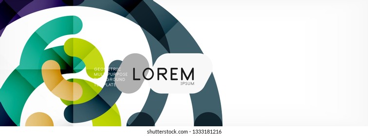 Vector outlined stroke circles composition, abstract background