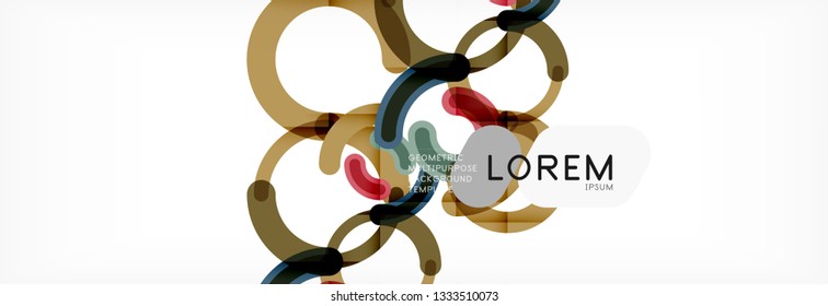Vector outlined stroke circles composition, abstract background