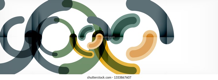 Vector outlined stroke circles composition, abstract background