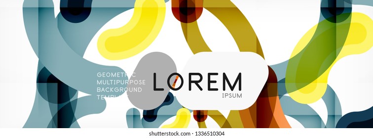 Vector outlined stroke circles composition, abstract background