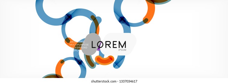 Vector outlined stroke circles composition, abstract background