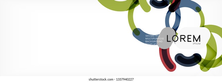 Vector outlined stroke circles composition, abstract background
