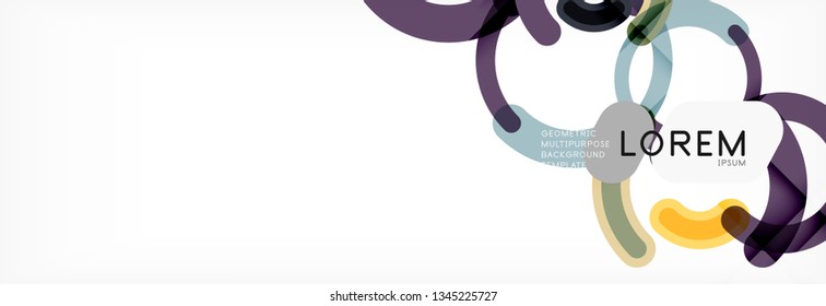 Vector outlined stroke circles composition, abstract background