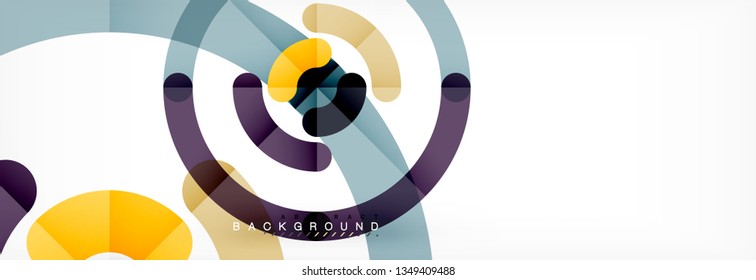 Vector outlined stroke circles composition, abstract background