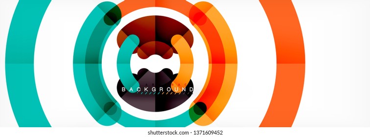 Vector outlined stroke circles composition, abstract background