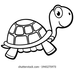 Vector outlined turtle cartoon design