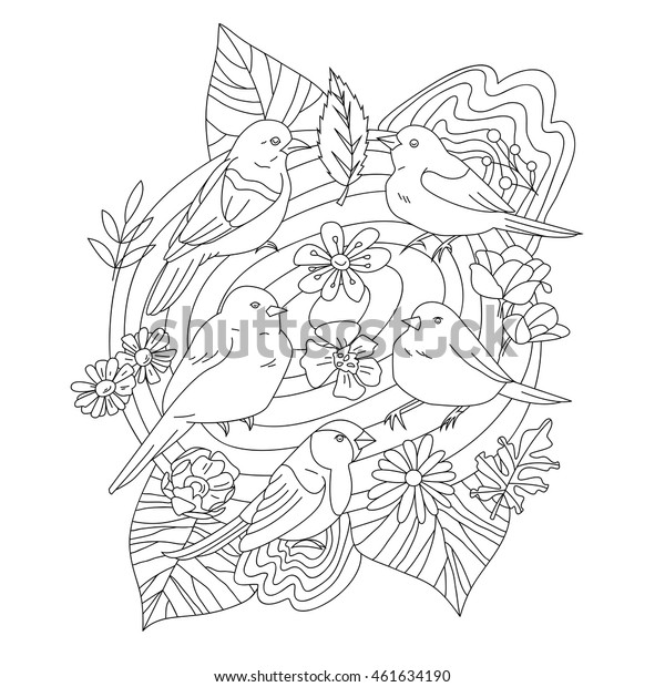 Download Vector Outlines Adult Coloring Book Page Stock Vector Royalty Free 461634190