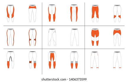 vector outlines of clothes like leggings and pants
