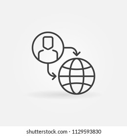 Vector outsourcing outline icon or design element
