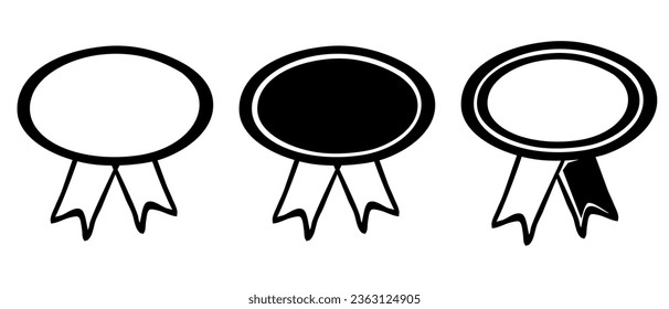 vector oval badge doodle hand draw sketch, set 3
