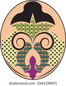 vector oval colorful pattern art for logo,card