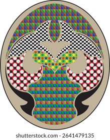 vector oval colorful pattern art for logo,card