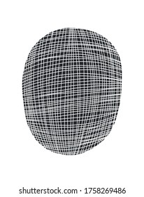 Vector oval element isolated on white background. Textured graphic illustration. 