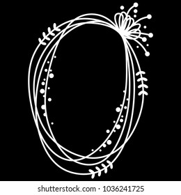 Vector oval floral frame