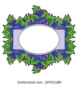 vector oval label on a floral background