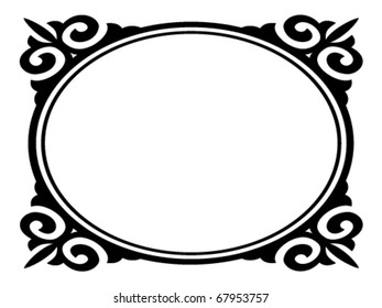 Vector oval ornamental decorative frame