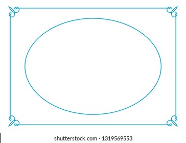 Vector oval photo frame in vintage style. Laser cut ready