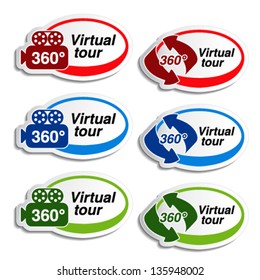 Vector Oval Stickers For Virtual Tour