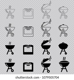 Vector oven and grill icons