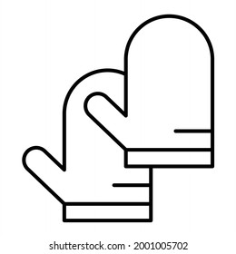 Vector Oven Mitt Outline Icon Design
