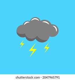 Vector Overcast Clouds Lightning Striking Cloud Stock Vector (Royalty ...