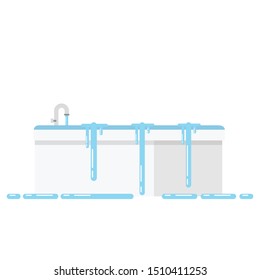 ฺBathtub Vector. Overflow. Wallpaper. Free Space For Text. Symbol.