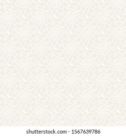 Vector Overlapping Beige Water Lilies on White Background Seamless Repeat Pattern. Background for textiles, cards, manufacturing, wallpapers, print, gift wrap and scrapbooking.