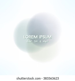 Vector overlapping circles in watercolor style. Dark and gray banner design element.