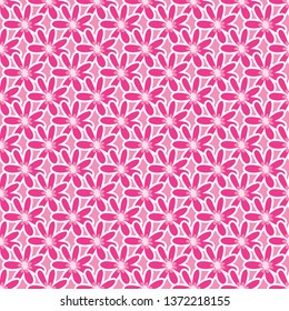 Vector overlapping pink daisies floral repeat pattern. Seamless design. Perfect for fashion, fabrics and textiles.