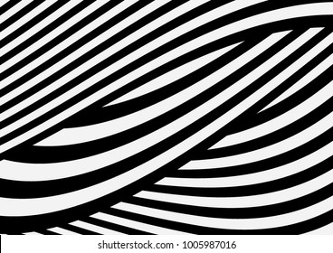 Vector overlapping wave strips abstract  background