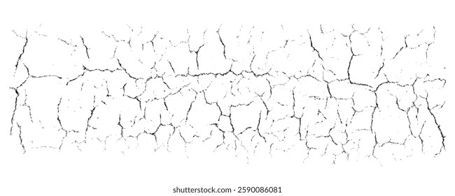 Vector overlay abstract texture. Crack ground for abstract on white background. Organic grunge one color surface.