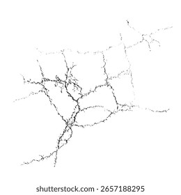 Vector overlay abstract texture. Natural complex crack element on white background. Organic grunge one color surface.