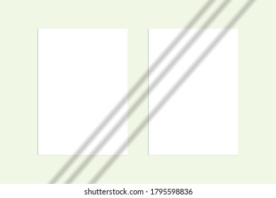 Vector overlay shadow effect. Blanks mock up. Summer sunlight template for design, advertising, invitation etc.