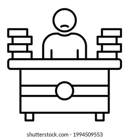 Diseño de iconos de esquema de sobrecarga de vectores
