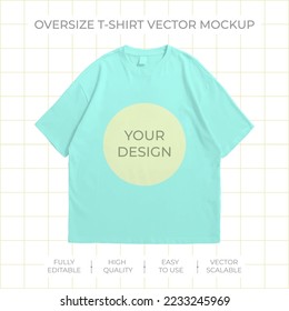 Vector oversized t-shirt mockup. for t-shirt designers who want to captivate the client more