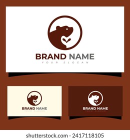 Prima de la ilustración de diseño del logotipo de Búho vectorial y Oso