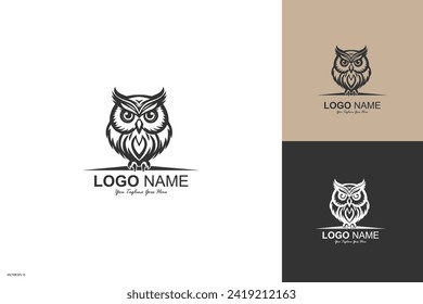 vector owl bird logo icon template ilustration design vector