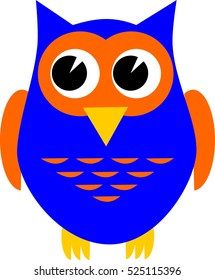 Vector owl blue and orange