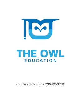 Diseño del logotipo del icono de la educación y del curso de búho vectores