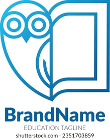 Vector owl course and education icon logo design