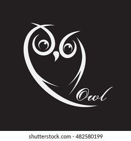 Vector of owl design on black background.