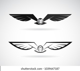 Vector of an owl design on a white background. Bird. Animals. Easy editable layered vector illustration.