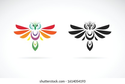 Vector of an owl design on a white background,. Wild Animals. Bird logo or icon. Easy editable layered vector illustration.